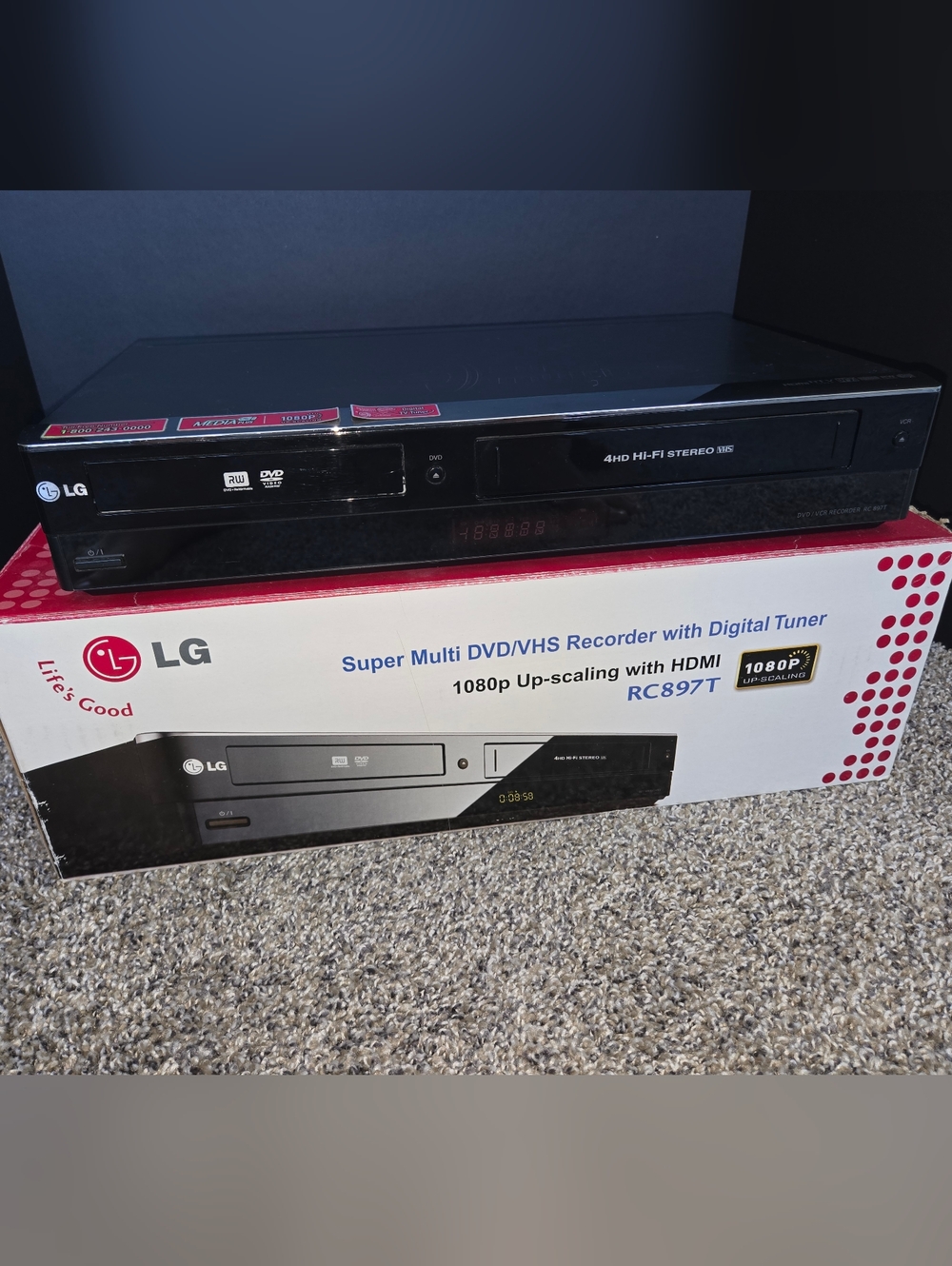 LG RC897T VHS VCR/DVD Combo Player Recorder HDMI 1080p No Cables No Remote